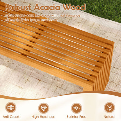 36 Inch Patio Bench All-Slat Acacia Wood Loveseat Outdoor Benches at Gallery Canada