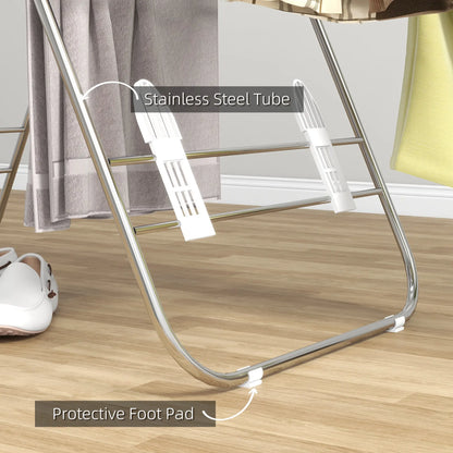 Stainless Steel 2-Tier Foldable Clothes Drying Rack, Silver Bath Accessories at Gallery Canada