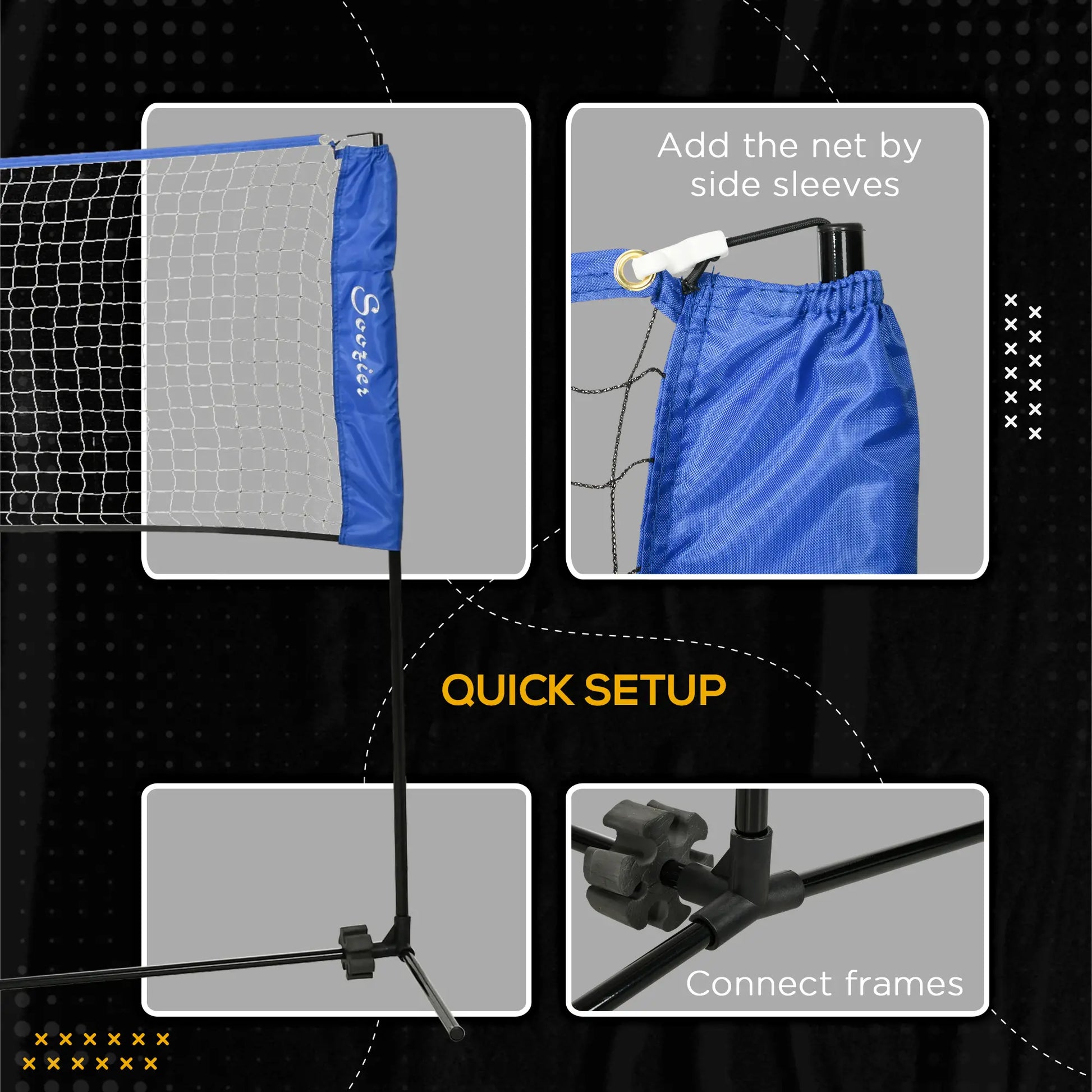 14ft Adjustable Badminton Net, Carry Bag, for Tennis, Pickleball, Volleyball Badminton at Gallery Canada