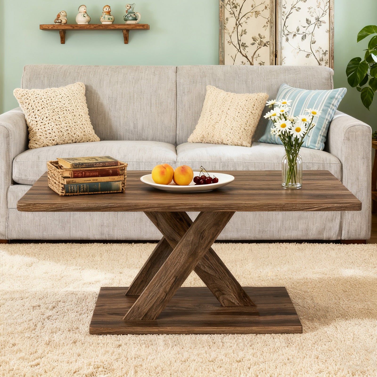 37.5 Inch Rectangular Coffee Table, Stable Base, Rubber Wood Connection, Brown Coffee Tables at Gallery Canada
