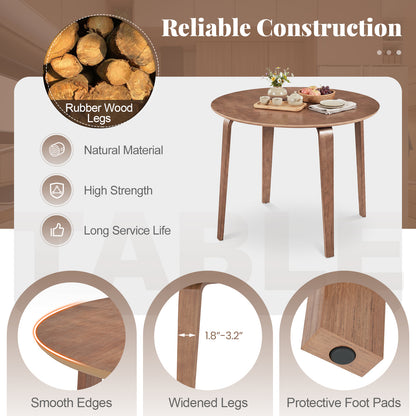 37.5" Round Dining Table, Rubber Wood Legs, Walnut Dining Tables at Gallery Canada