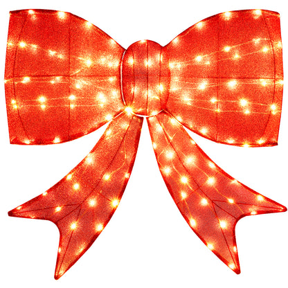 37 Inch Christmas Bow Decoration, Warm White LED Lights, Red Christmas Decor & Accessories at Gallery Canada