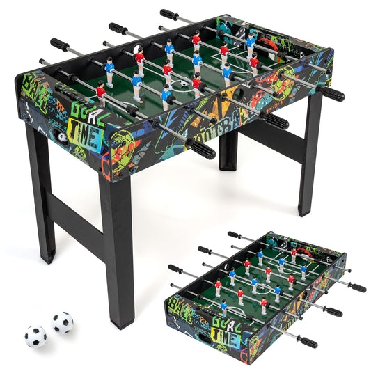 37 Inch Mini Foosball Table 2-in-1 Game Table with Detachable Legs for Tabletop, Black Game Room Black at Gallery Canada