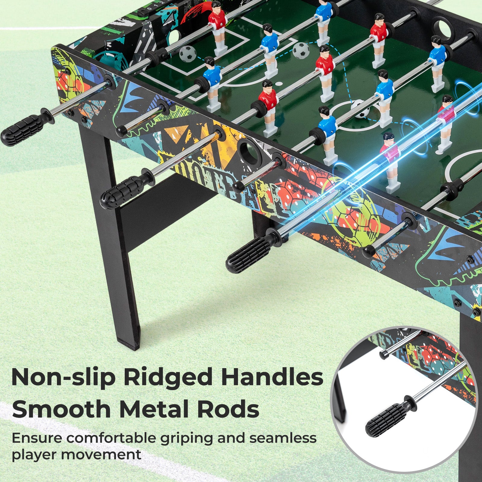37 Inch Mini Foosball Table 2-in-1 Game Table with Detachable Legs for Tabletop, Black Game Room at Gallery Canada