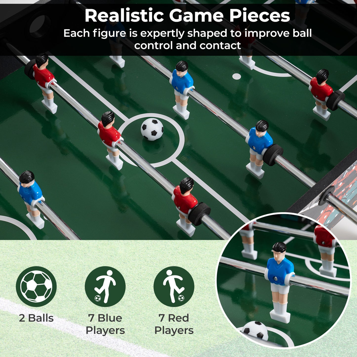37 Inch Mini Foosball Table 2-in-1 Game Table with Detachable Legs for Tabletop, Black Game Room at Gallery Canada