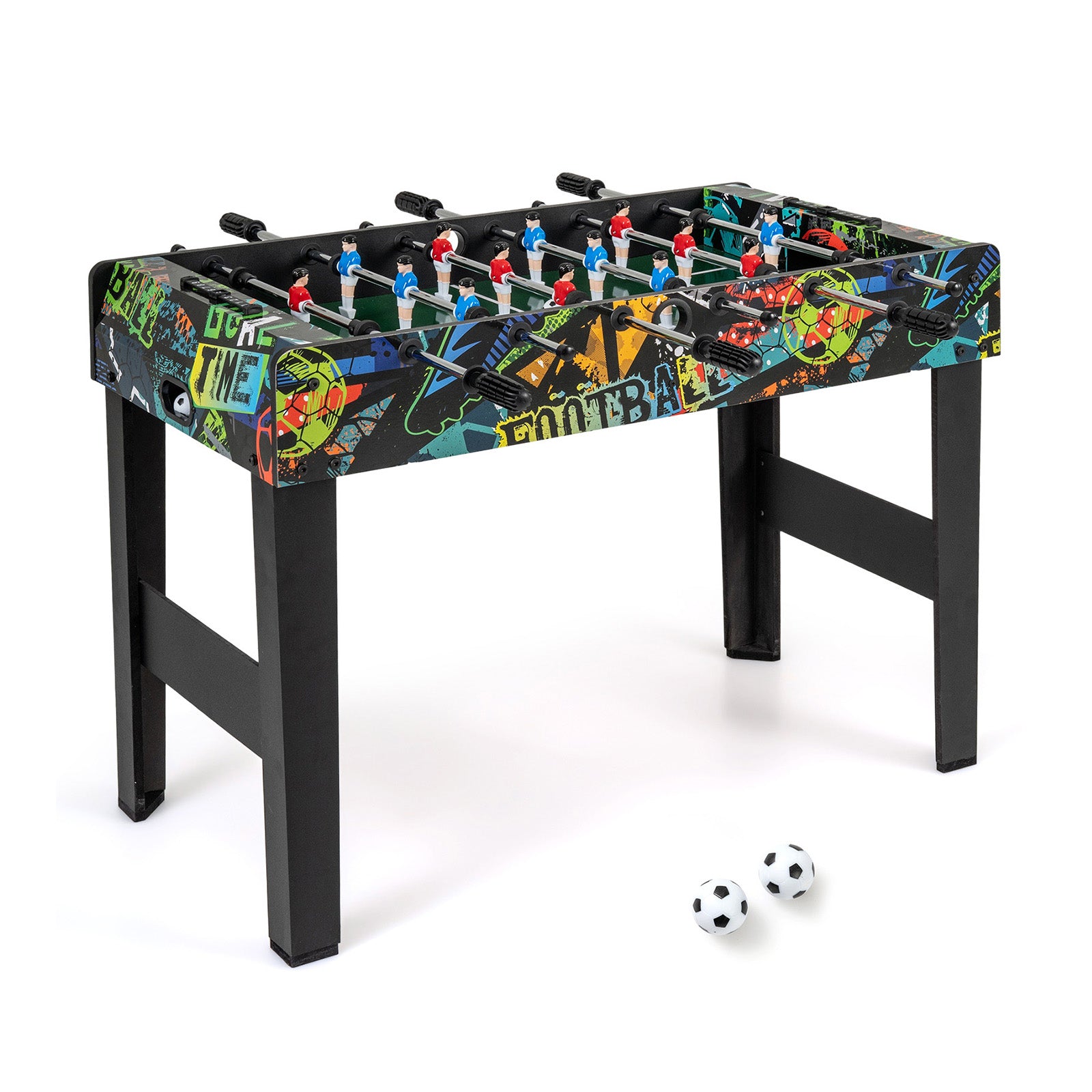 37 Inch Mini Foosball Table 2-in-1 Game Table with Detachable Legs for Tabletop, Black Game Room at Gallery Canada