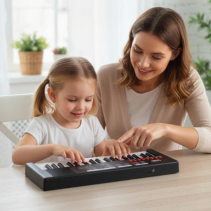 37 Keys Kids Piano Keyboard, 8 Rhythms, Microphone, Black Pianos & Keyboards at Gallery Canada