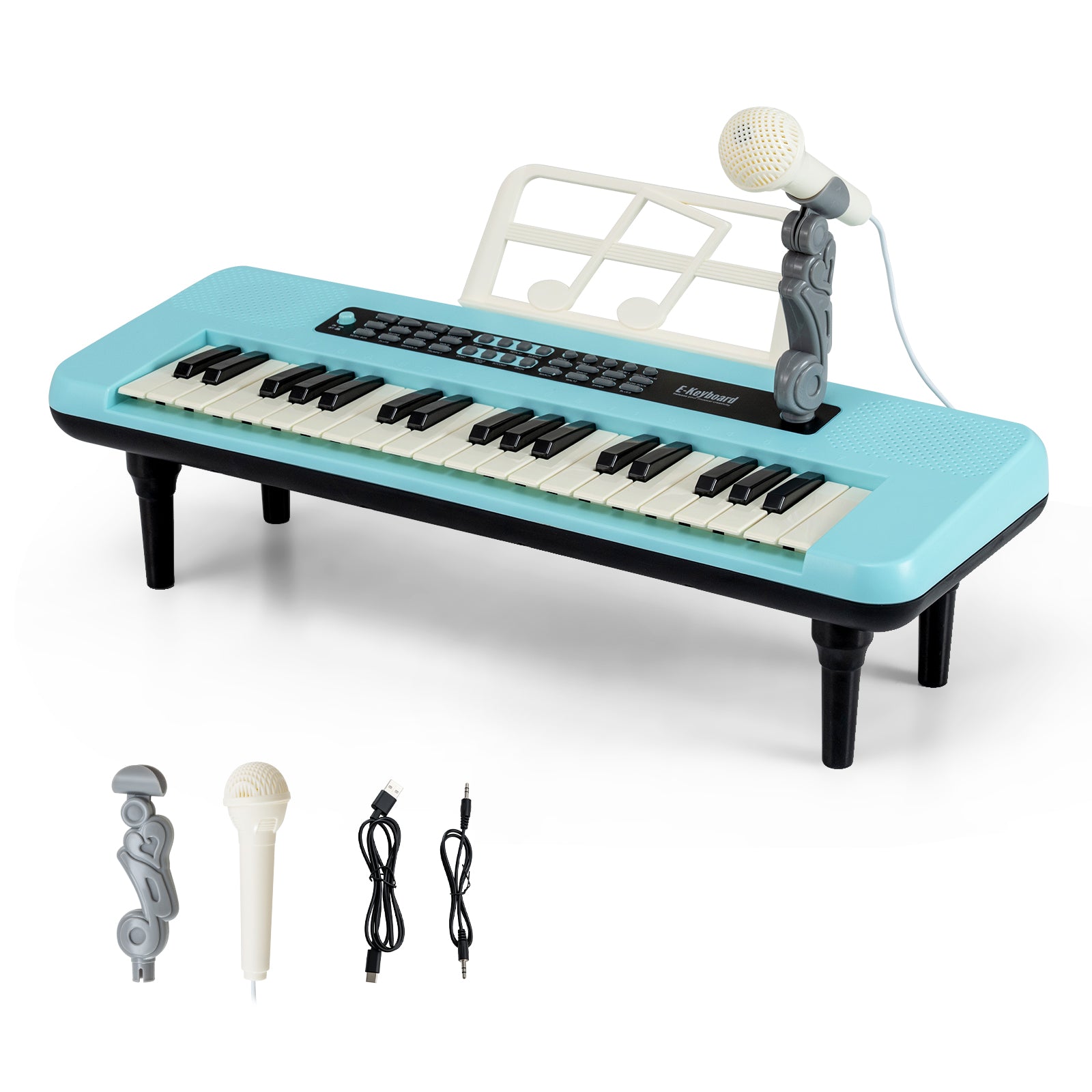 37 Keys Kids Piano Keyboard, With Microphone And Music Stand, Blue Pianos & Keyboards Blue at Gallery Canada