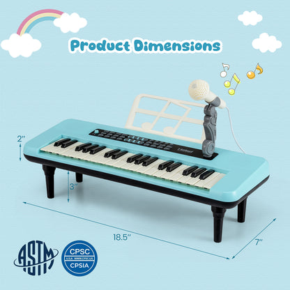 37 Keys Kids Piano Keyboard, With Microphone And Music Stand, Blue Pianos & Keyboards at Gallery Canada