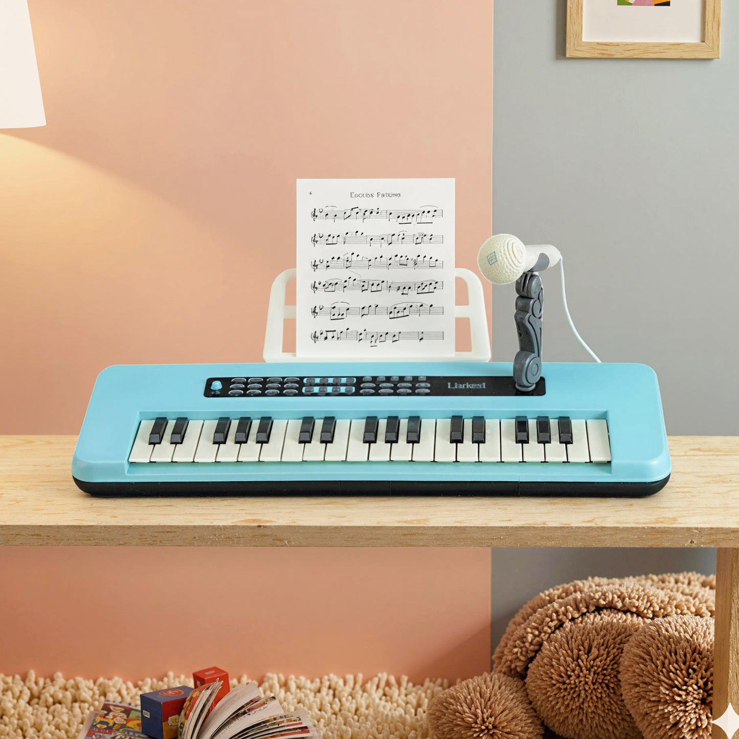 37 Keys Kids Piano Keyboard, With Microphone And Music Stand, Blue Pianos & Keyboards at Gallery Canada