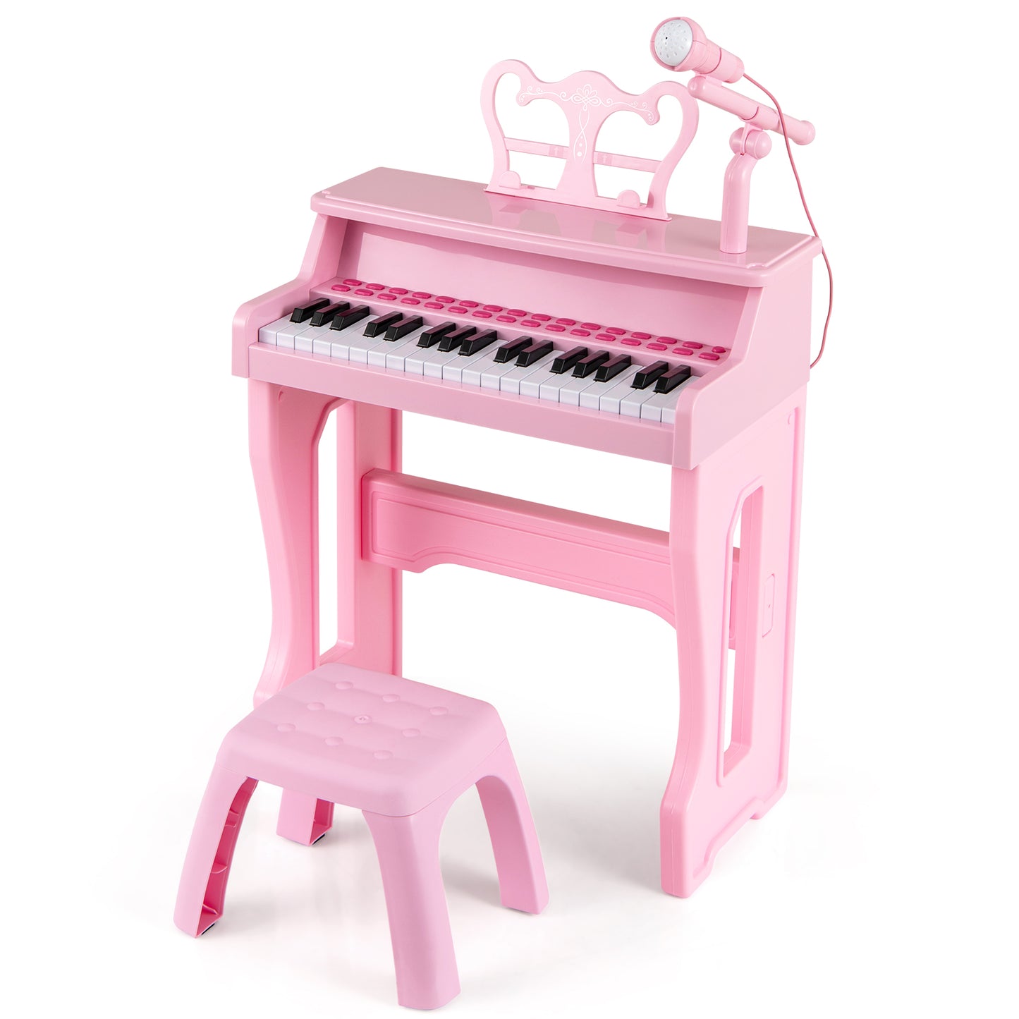 37 Keys Music Piano with Microphone Kids Piano Keyboard with Detachable Music Stand, Pink Pianos & Keyboards at Gallery Canada