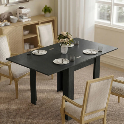 55" Extendable Dining Table, Kitchen Table For 4-6 Person, Black Dining Tables at Gallery Canada