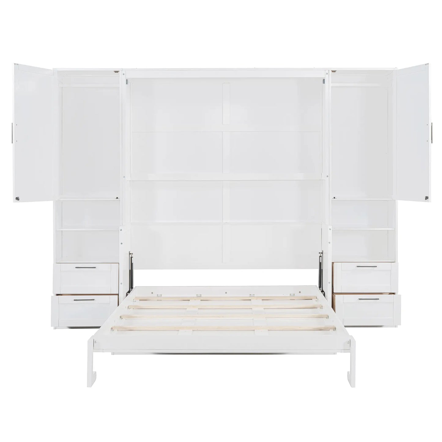 Murphy Bed with Closet, Drawers, Shelves, 114" L x 17" W x 87" H, White Bed Frames at Gallery Canada