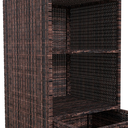 Outdoor Storage Cabinet, Rattan Wicker Pool Towel Organizer, Mixed Brown, Brown Patio Storage Boxes at Gallery Canada