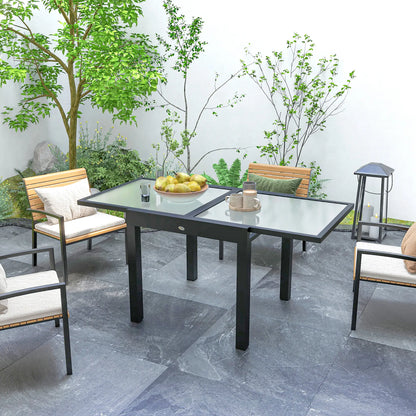 Extendable Patio Dining Table, Tempered Glass Aluminum, Clear Patio Dinning Tables at Gallery Canada
