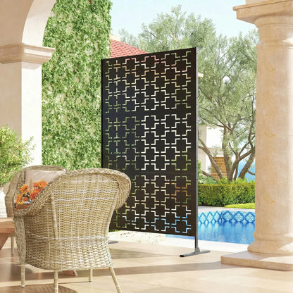 6.5FT Metal Privacy Screen, Grid Style, Outdoor Divider, Black Side Awnings at Gallery Canada