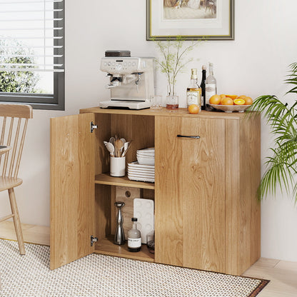 38" Modern Sideboard Cabinet With Storage, Natural