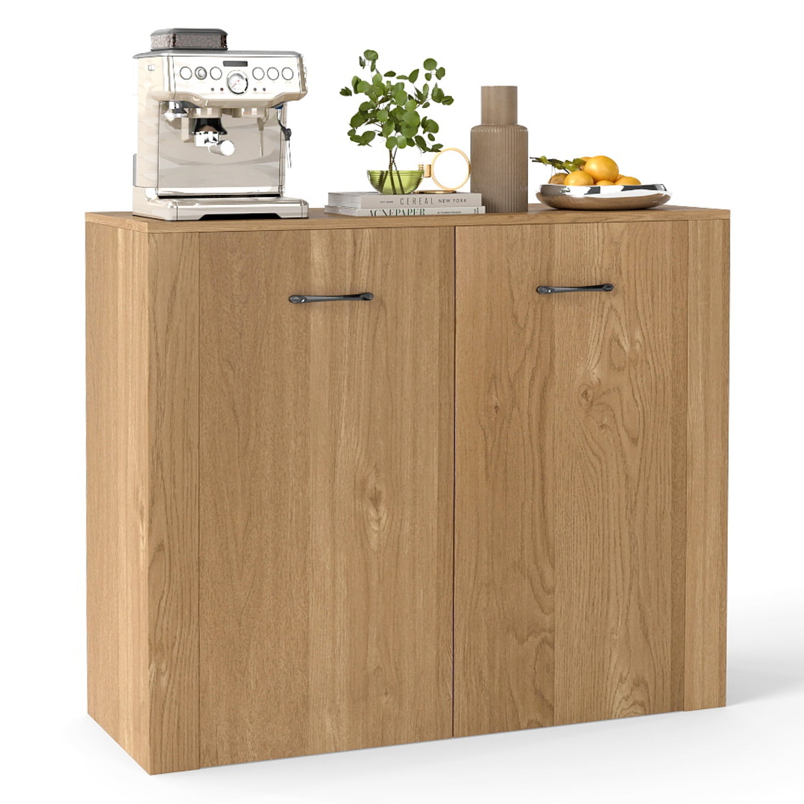 38" Modern Sideboard Cabinet With Storage, Natural