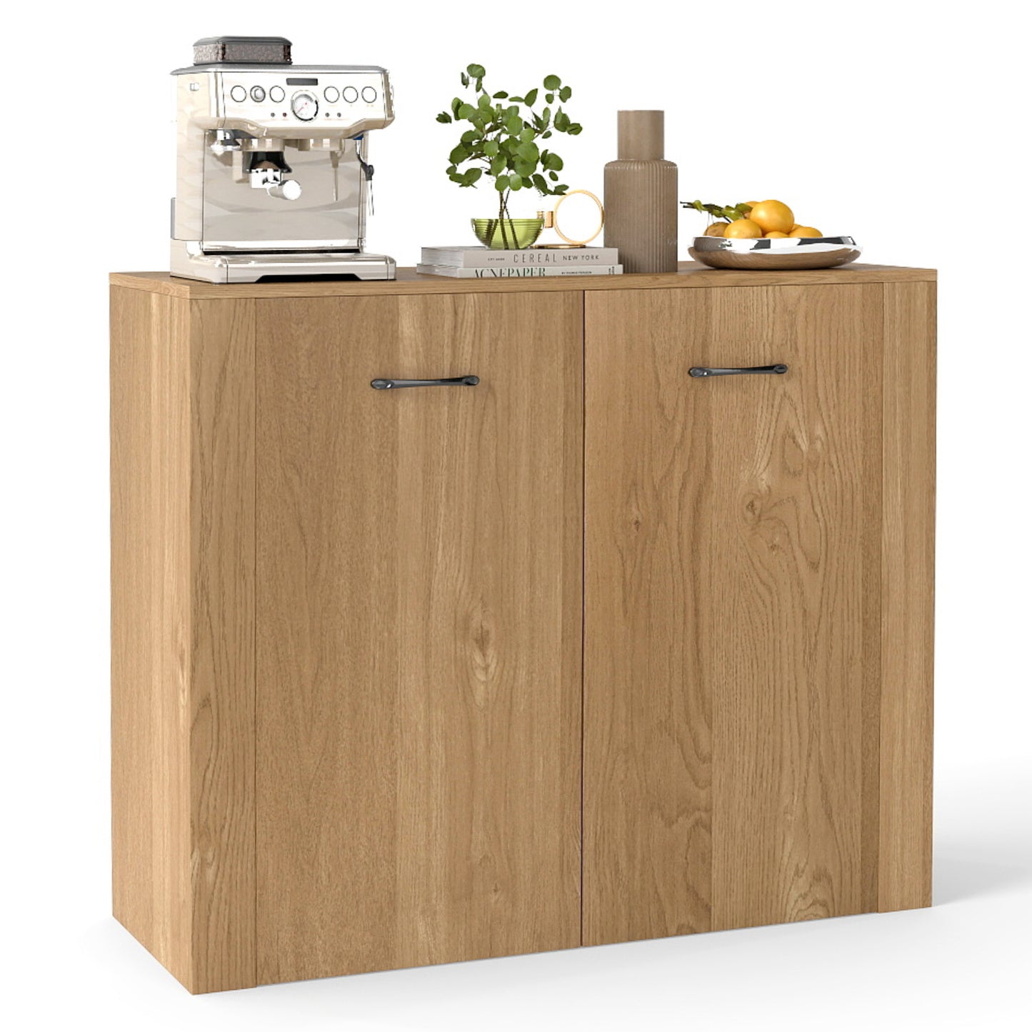 38" Modern Sideboard Cabinet With Storage, Natural