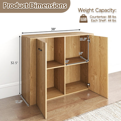 38" Modern Sideboard Cabinet With Storage, Natural