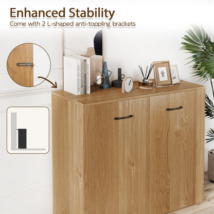 38" Modern Sideboard Cabinet With Storage, Natural