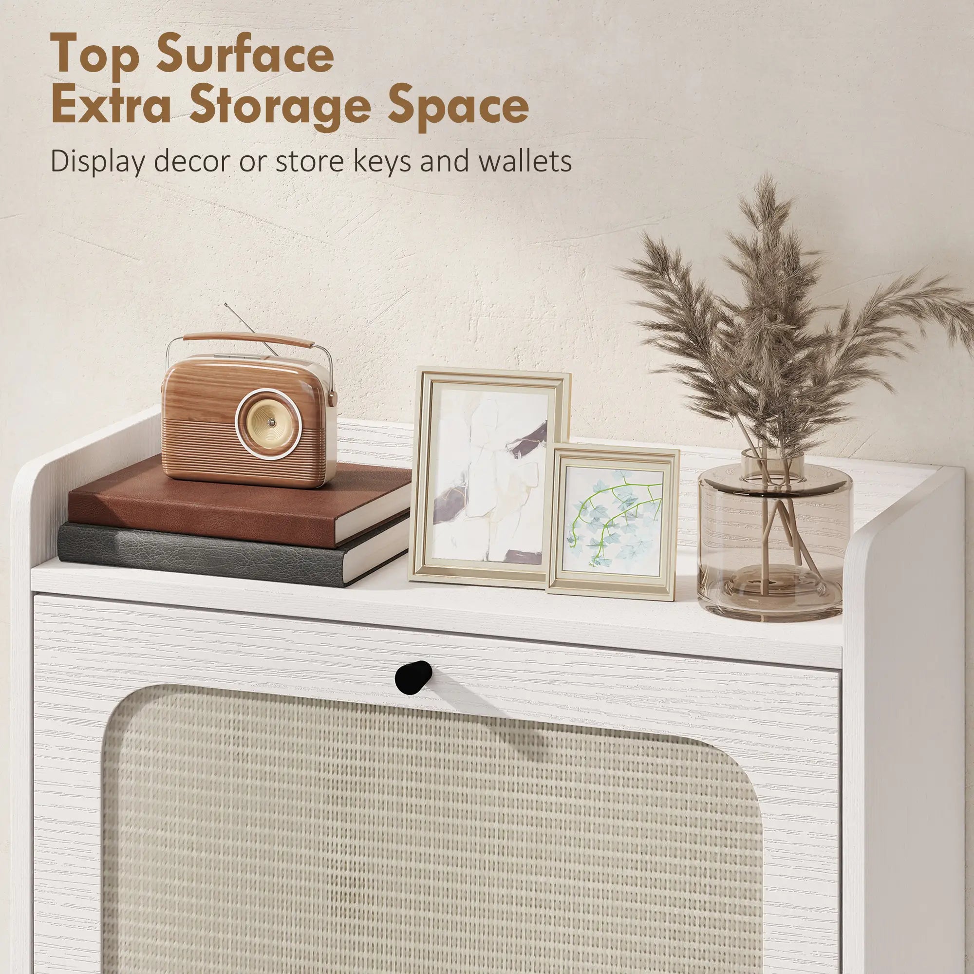 Shoe Cabinet With 2 Flip Drawers, Narrow, White Shoe Storage Cabinets & Racks at Gallery Canada