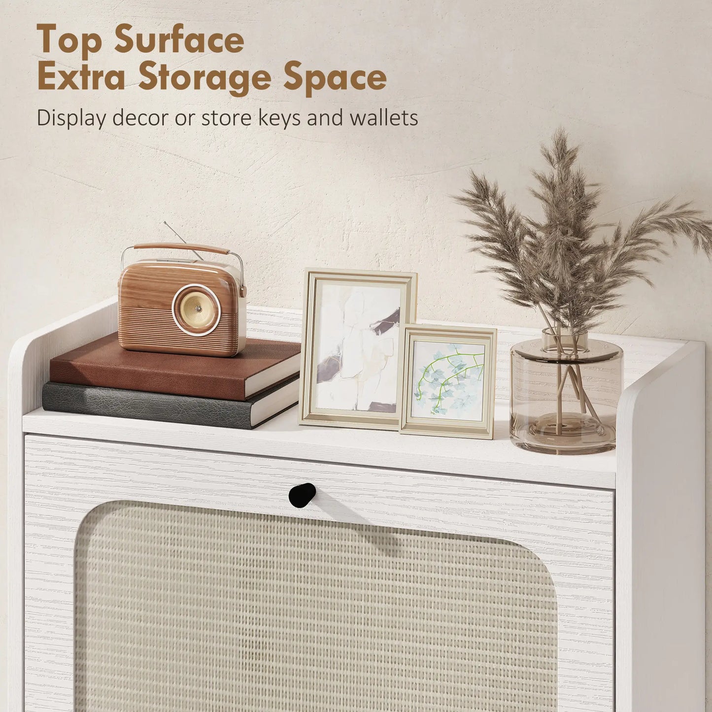 Shoe Cabinet With 2 Flip Drawers, Narrow, White Shoe Storage Cabinets & Racks at Gallery Canada