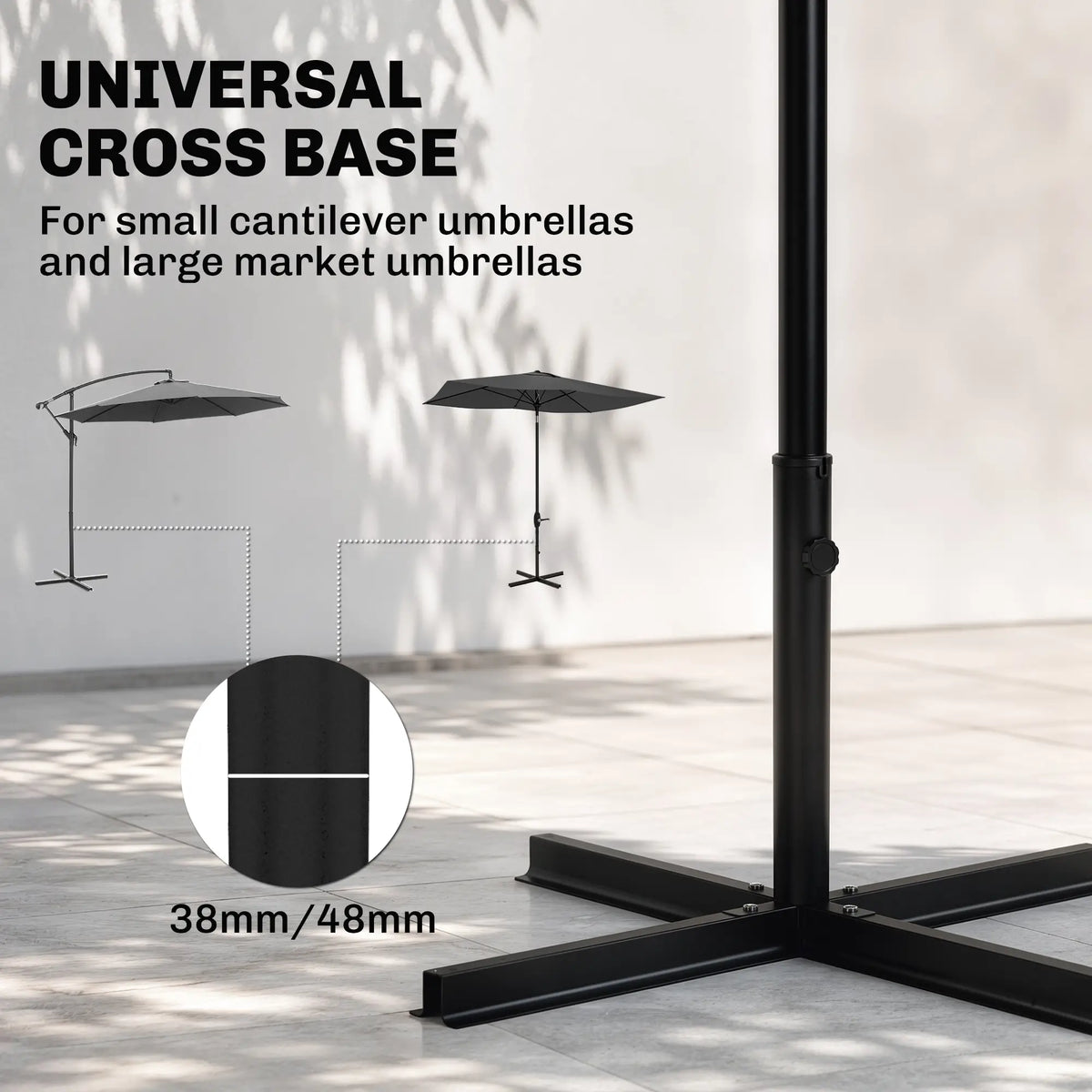 Universal Cross Brace Stand, Small Offset Or Large Market Umbrella, Black Umbrella Bases at Gallery Canada