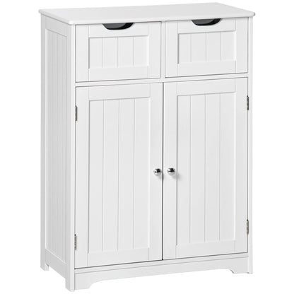 Bathroom Storage Cabinet, 2 Drawers, Adjustable Shelf, White Bathroom Cabinets at Gallery Canada