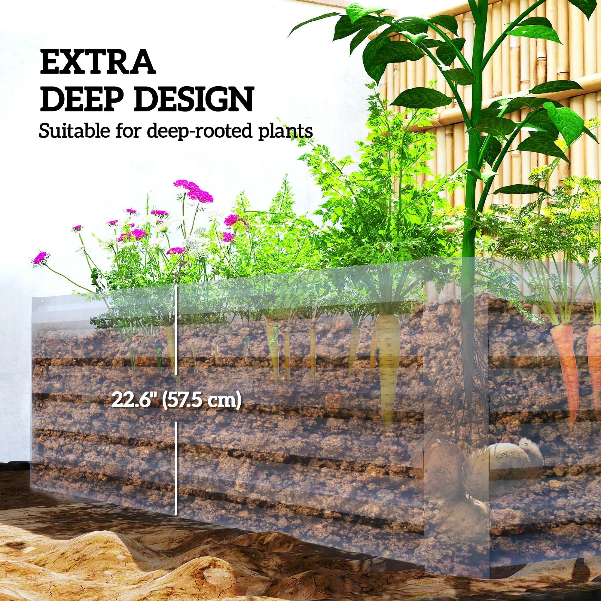 6' x 3' x 2' Raised Garden Bed, Galvanized Planter Box, Dark Grey Galvanized Planter Boxes at Gallery Canada