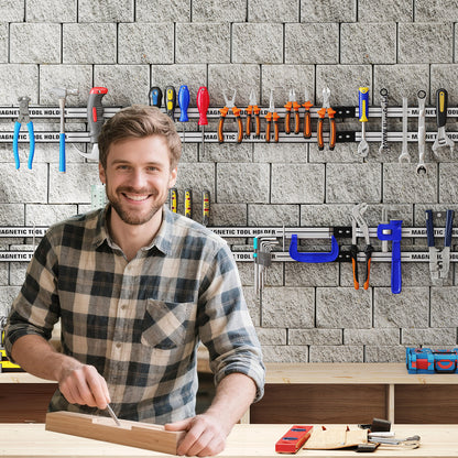 18 Inch Magnetic Tool Holder Strip with Mounting Screws, Silver Garages at Gallery Canada