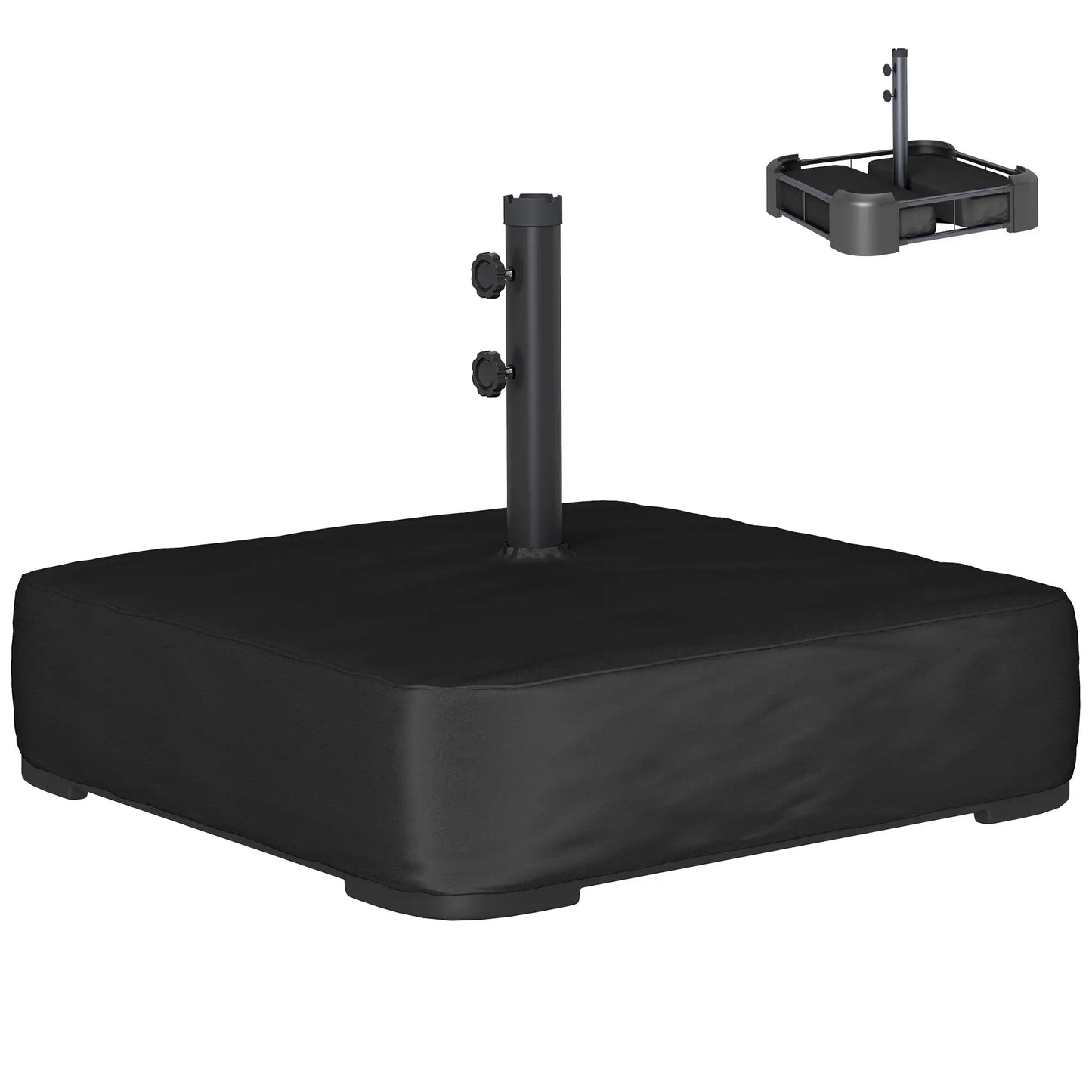 Sand Filled Parasol Base, 176 lbs, Heavy Duty Stand, Black Umbrella Bases Black at Gallery Canada