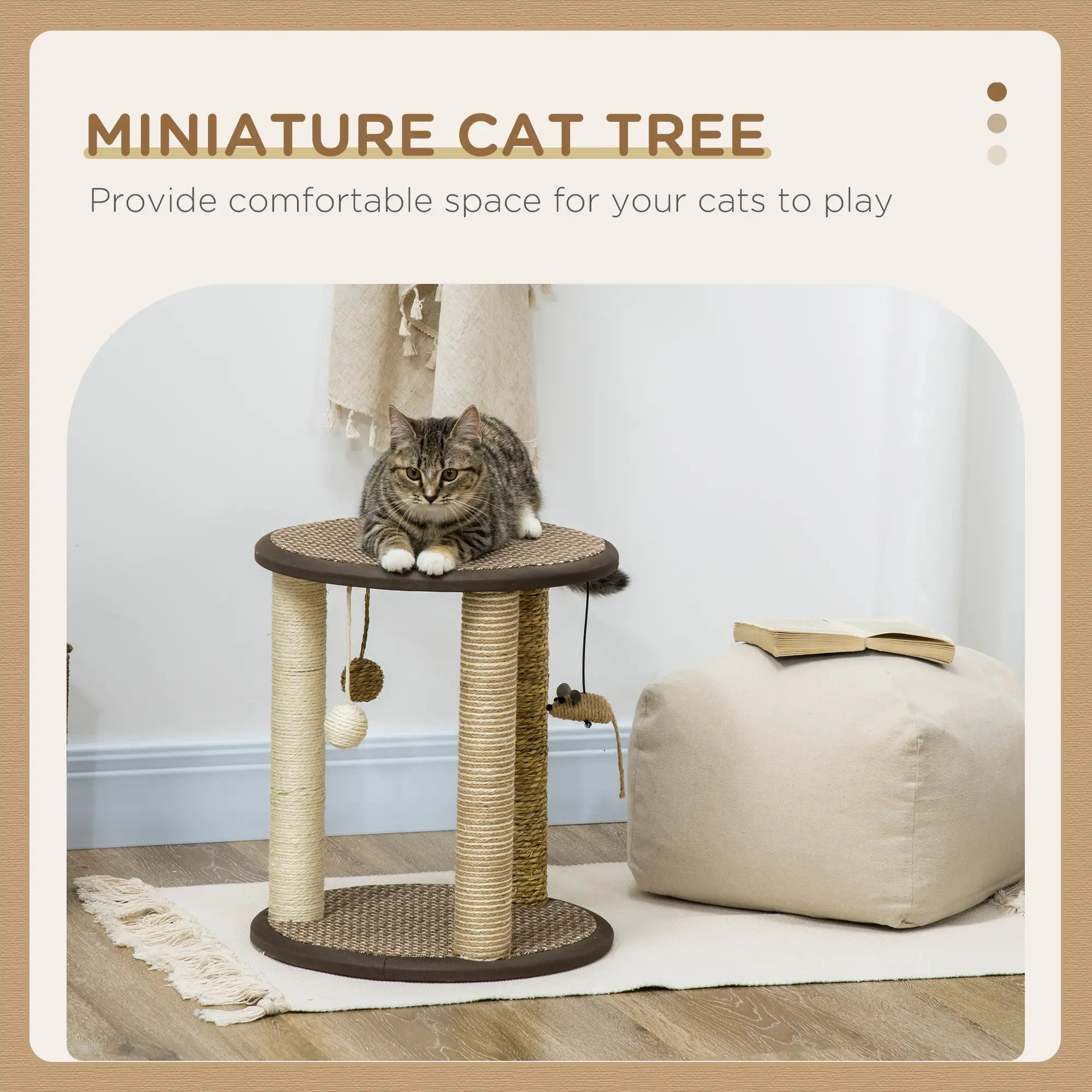 17 Cat Tree, Kitty Activity Centre, Hanging Toys, Scratching Post, Brown Cat Towers at Gallery Canada