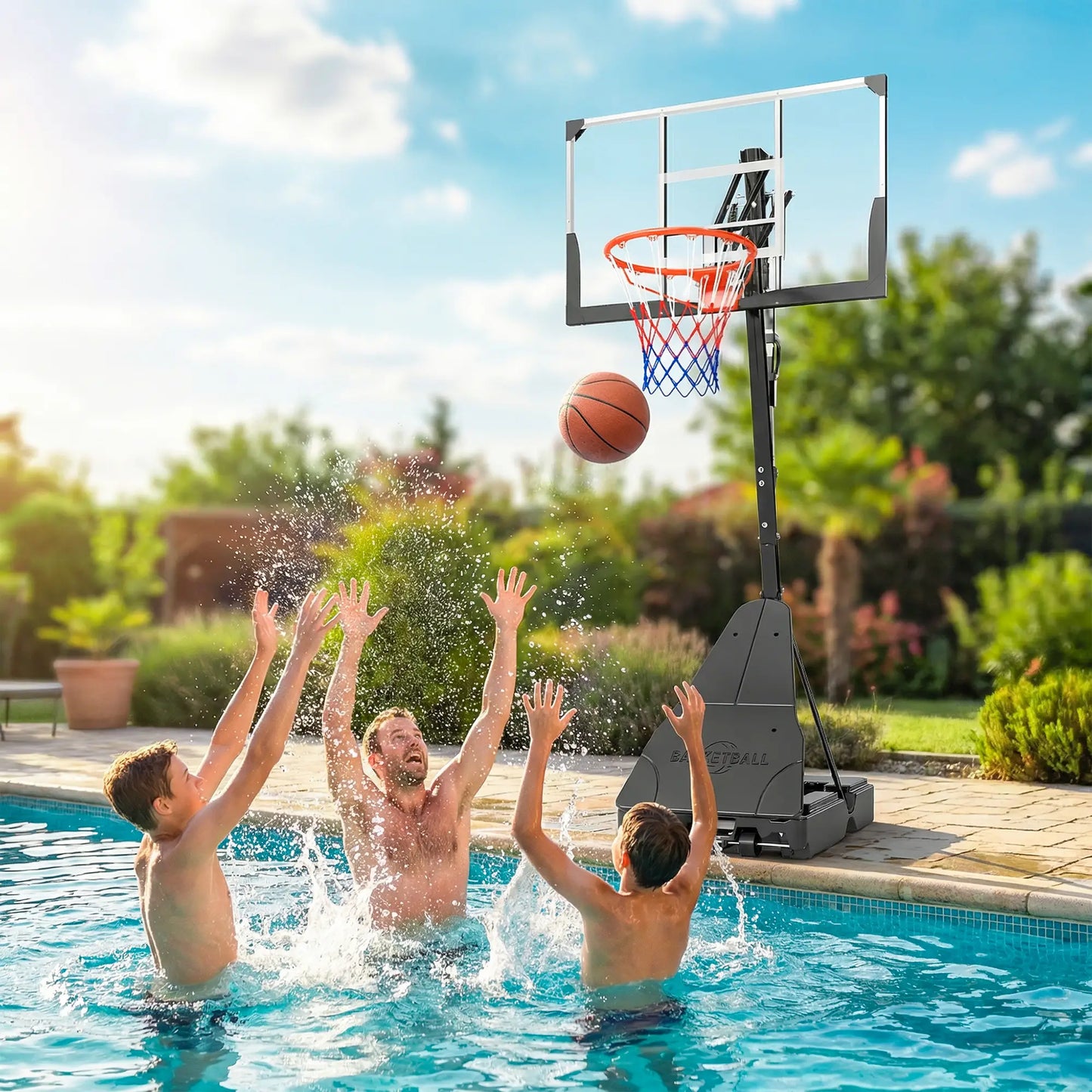 Portable Basketball Hoop, Height Adjustable 8-10 Ft, 47" Shatterproof Backboard Basketball at Gallery Canada