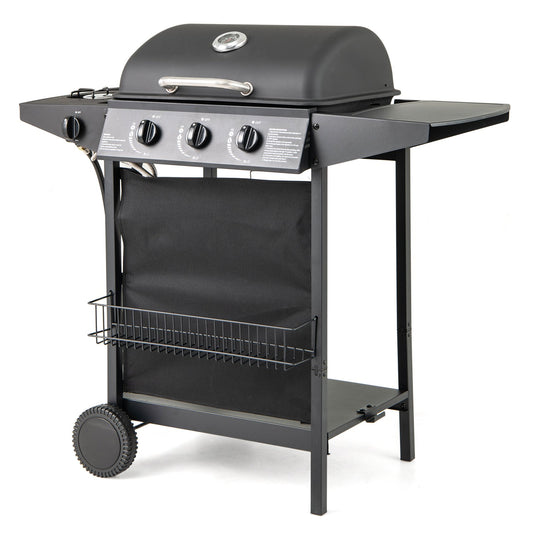 39 000 BTU Outdoor Burner Propane Gas Grill on Wheels, Black Outdoor Grills Black at Gallery Canada