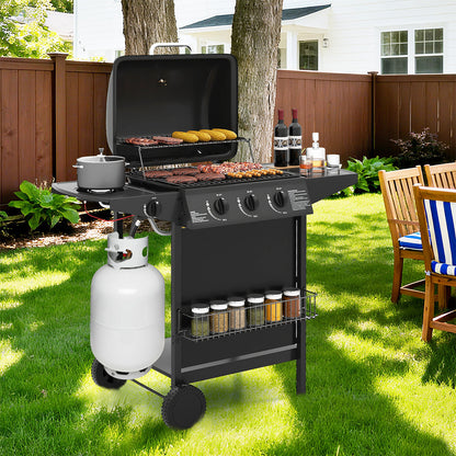 39,000 BTU Outdoor Burner Propane Gas Grill On Wheels, Black Outdoor Grills at Gallery Canada