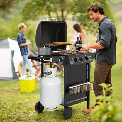 39,000 BTU Outdoor Burner Propane Gas Grill On Wheels, Black Outdoor Grills at Gallery Canada
