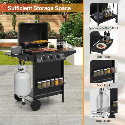 39,000 BTU Outdoor Burner Propane Gas Grill On Wheels, Black Outdoor Grills at Gallery Canada