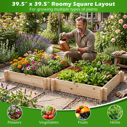 39.5In x 39.5In Square Wooden Raised Garden Bed Raised Garden Beds at Gallery Canada