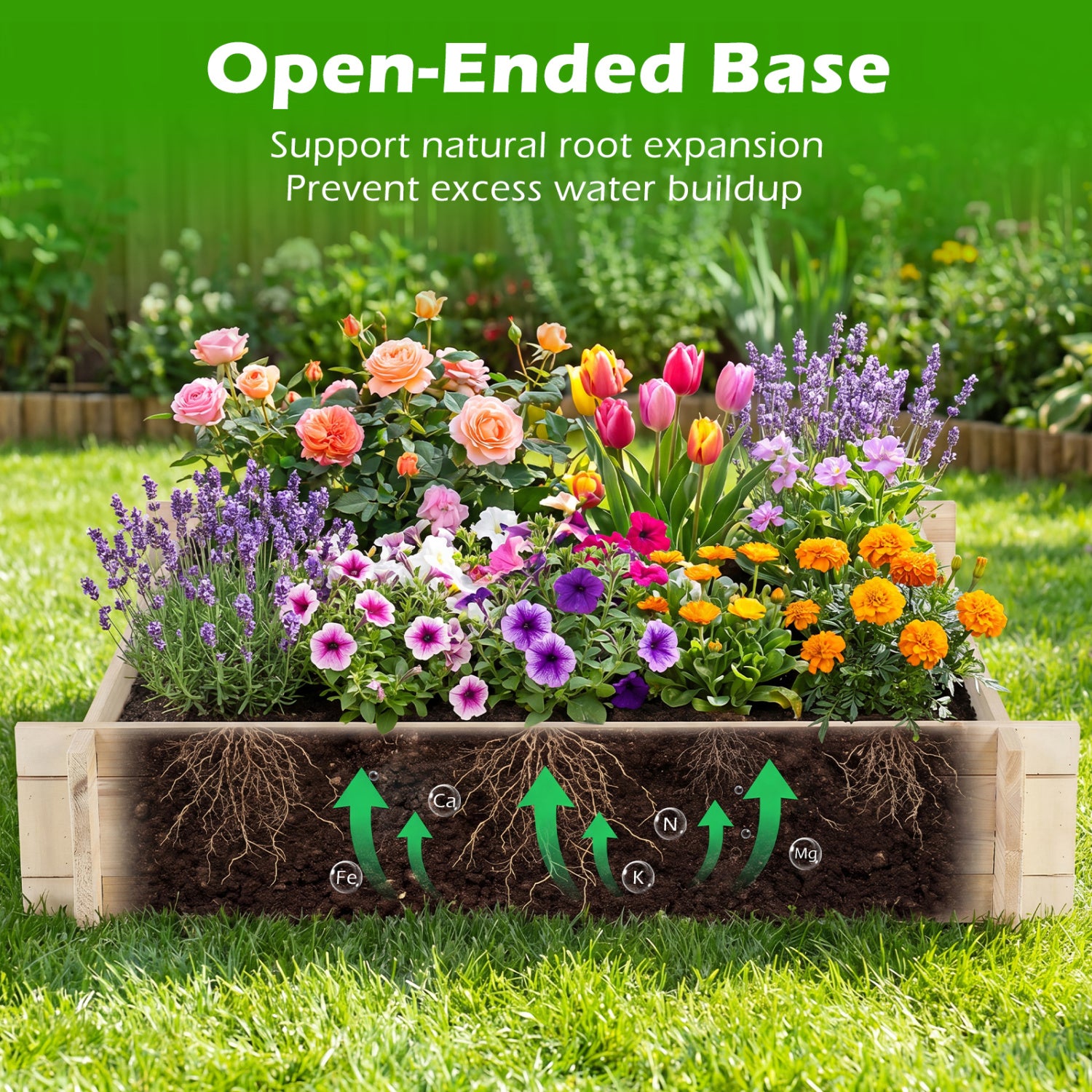 39.5In x 39.5In Square Wooden Raised Garden Bed Raised Garden Beds at Gallery Canada