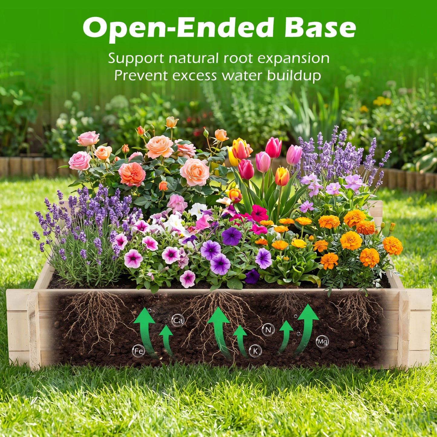 39.5In x 39.5In Square Wooden Raised Garden Bed Raised Garden Beds at Gallery Canada