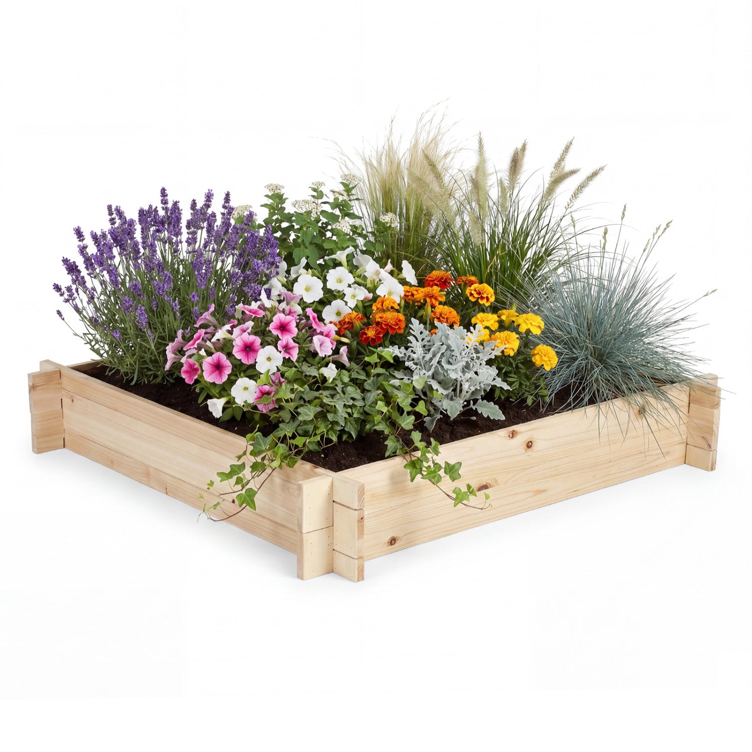 39.5In x 39.5In Square Wooden Raised Garden Bed Raised Garden Beds at Gallery Canada