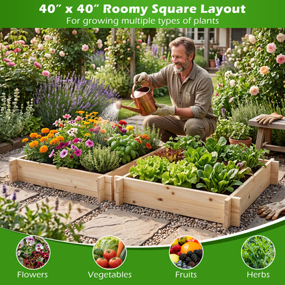 39.5In x 39.5In Square Wooden Raised Garden Bed Raised Garden Beds at Gallery Canada