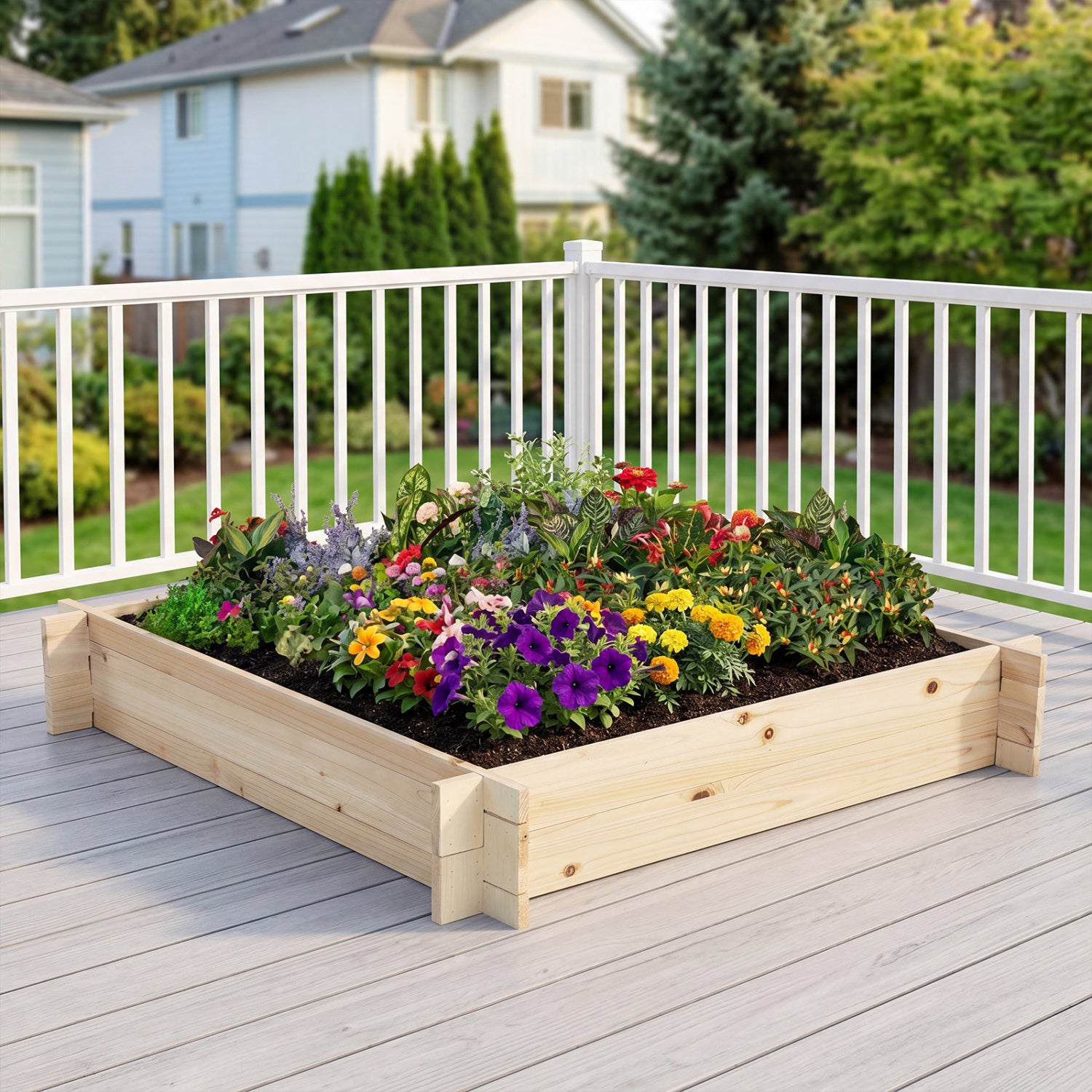 39.5In x 39.5In Square Wooden Raised Garden Bed Raised Garden Beds at Gallery Canada
