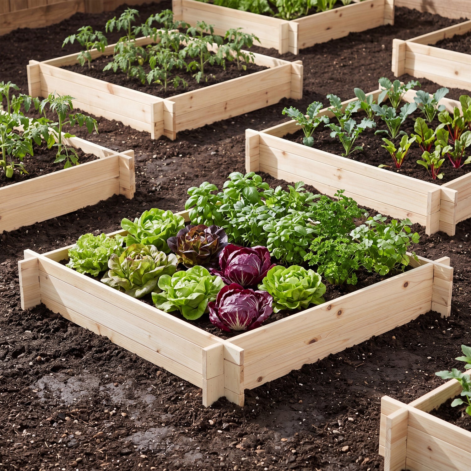 39.5In x 39.5In Square Wooden Raised Garden Bed Raised Garden Beds at Gallery Canada