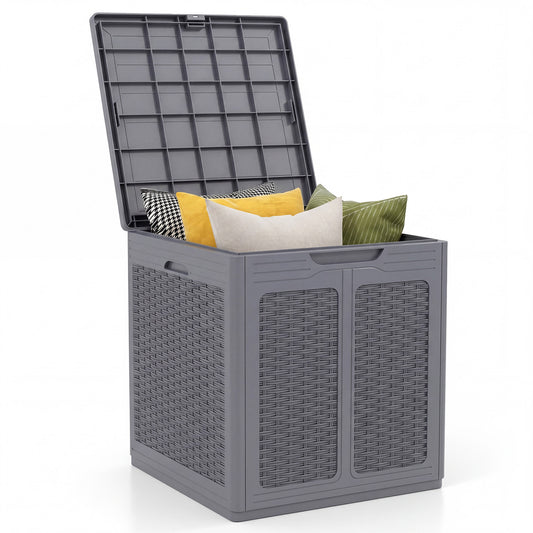 39 Gallon Lockable Deck Box for Patio Cushions, Gray Sheds & Outdoor Storage Gray at Gallery Canada