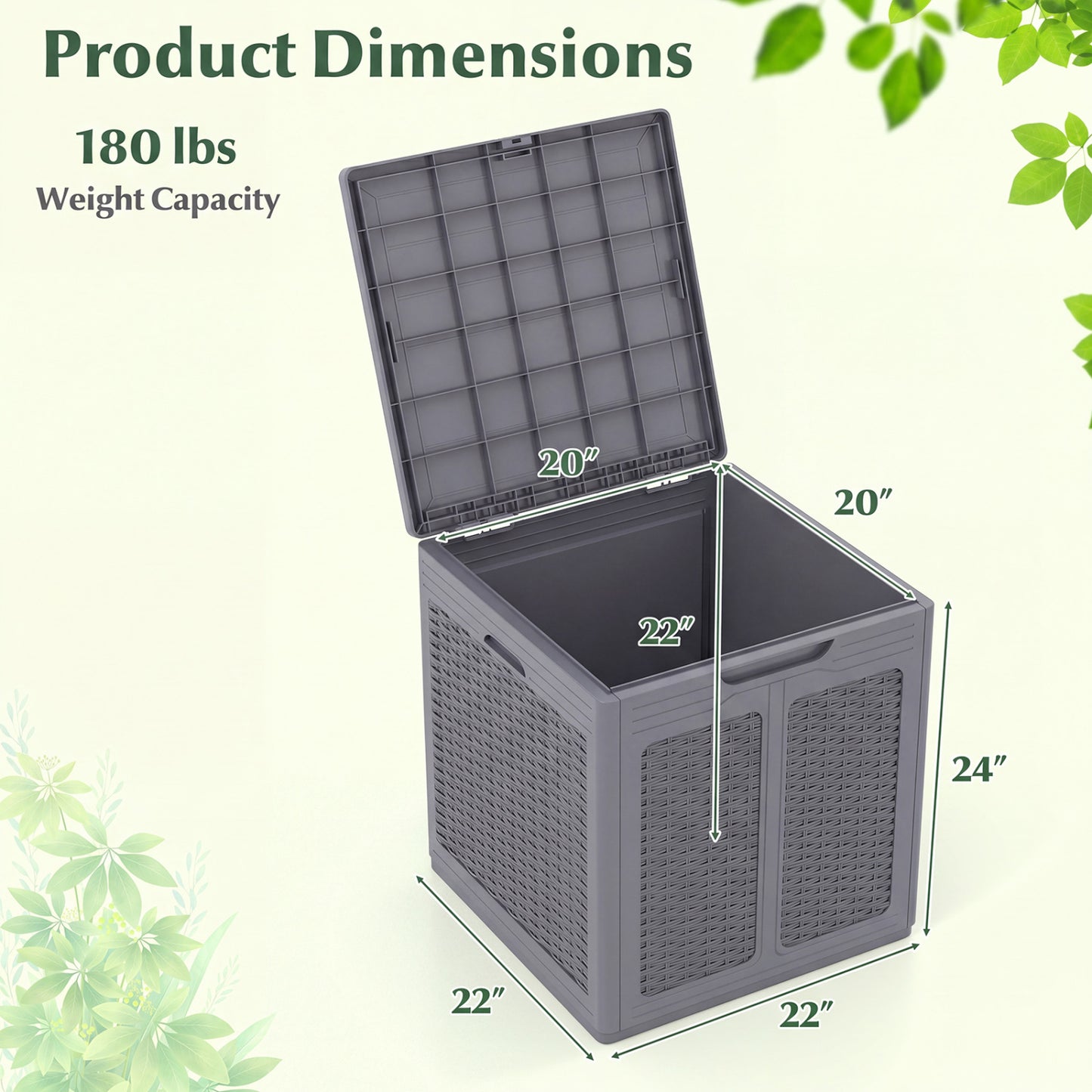 39 Gallon Lockable Deck Box for Patio Cushions, Gray Sheds & Outdoor Storage at Gallery Canada