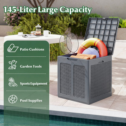 39 Gallon Lockable Deck Box for Patio Cushions, Gray Sheds & Outdoor Storage at Gallery Canada