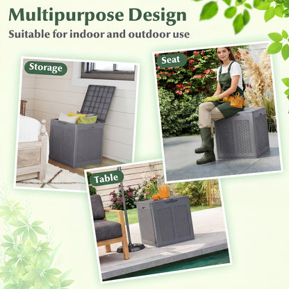 39 Gallon Lockable Deck Box for Patio Cushions, Gray Sheds & Outdoor Storage at Gallery Canada