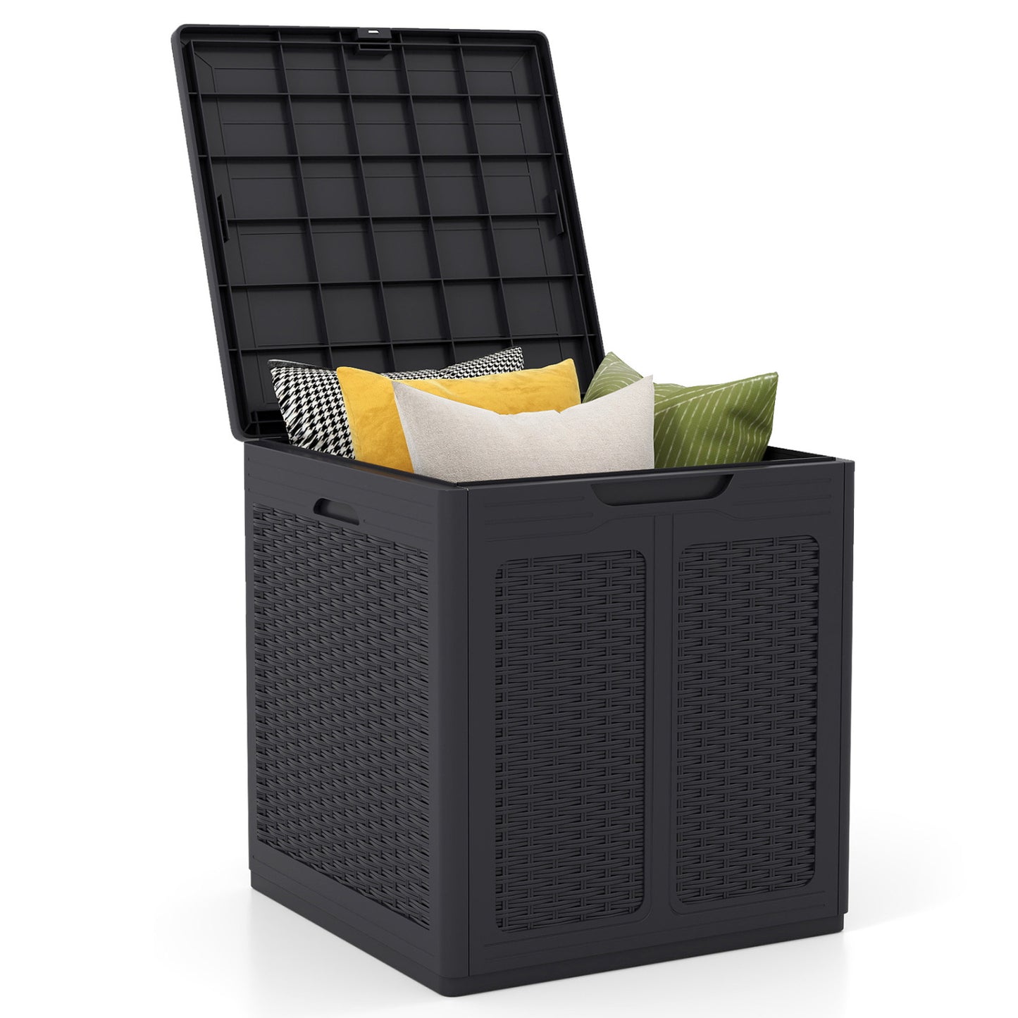 Deck Box, Lockable Lid, Patio Storage, Brown